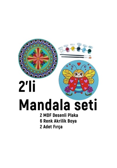 2'li Mandala Boyama Seti- Karne Hediyesi- Tatil Etkinliği - Aile
