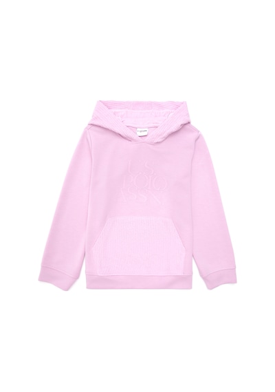 U.S. Polo Assn. Kız Çocuk Pembe Kapüşonlu Sweatshirt 50290722-VR041