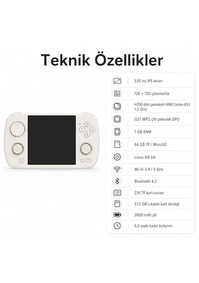Rg Cubexx El Oyun Konsolu 3.95 İnc Ips Ekran, Retro Mini Oyun Konsolu