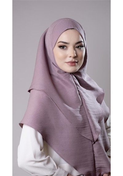 Hürrem Bone Violet Pratik Hazır Geçmeli Tesettür Eşarp Pamuk Caz Kumaş Çift Katlı Düz Hijab 2303 21