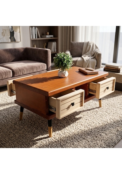 Mobenta Stria Brew: Modern Doğal Masif Orta Sehpa, 4 Çekmeceli - 110x60 Bk-bz Bakır-krem Mobenta Stria Brew: Modern Doğal Masif Orta Sehpa, 4 Çekmeceli - 110x60 Bk-bz Bakır-krem