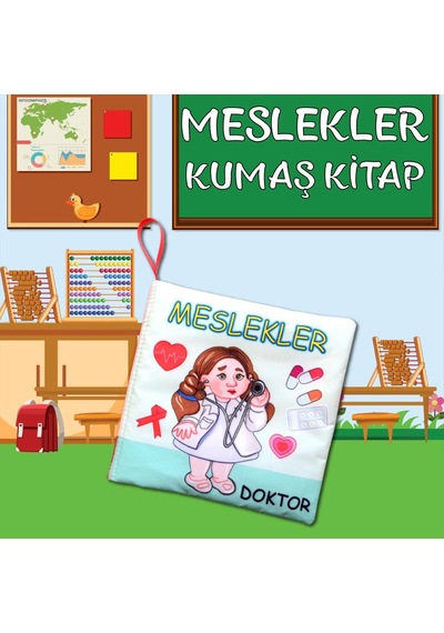 Tox Meslekler Sessiz Kumaş Kitap T112 - Bez Kitap , Eğitici Oyuncak , Yumuşak Ve Hışırtılı