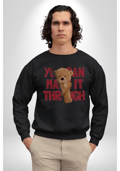 Bunu Alabilirsin Çantadan Çıkan Ayı Unisex Siyah Baskılı Sweatshirt Siyah Bunu Alabilirsin Çantadan Çıkan Ayı Unisex Siyah Baskılı Sweatshirt Siyah
