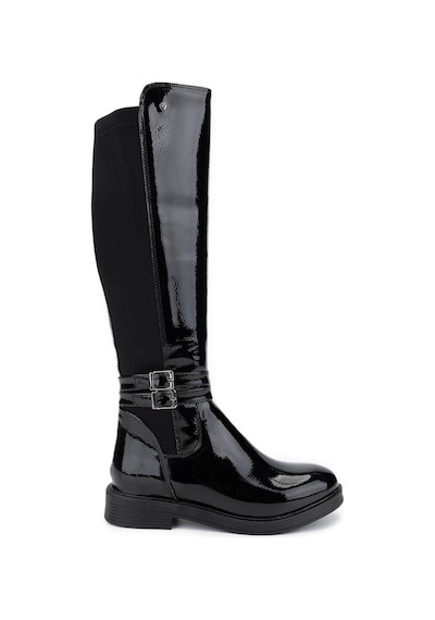 Tamer Tanca Kadın Vegan Siyah Rugan Casual Çizme 1065 39-6005 Bn Czm Sk24-25 Sıyah Rgn Siyah Rugan