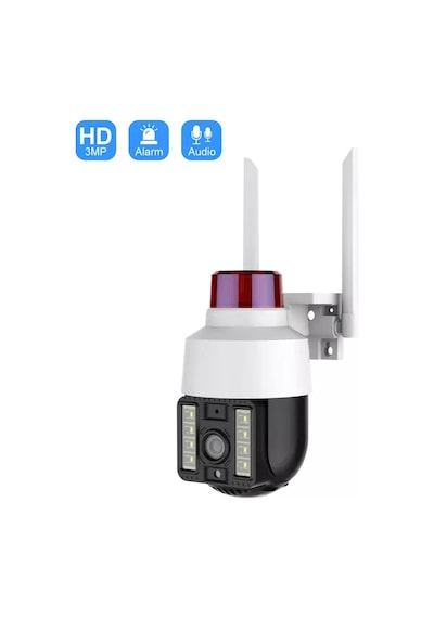 Teknomila Çakarlı 8mp 4k Speed Dome Kablosuz Dış Mekan Kamera 5x