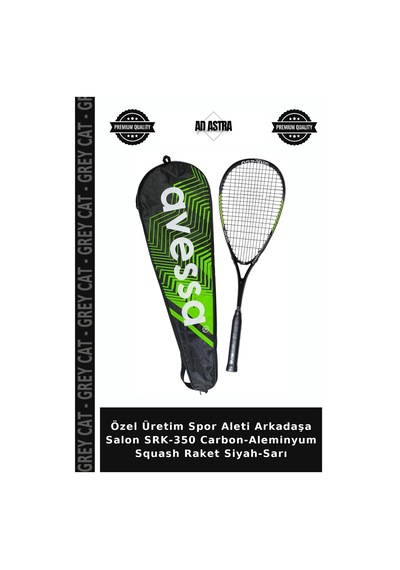 Özel Üretim Spor Aleti Arkadaşa Salon Srk-350 Carbon-aleminyum Squash Raket Siyah-sarı Çok Renkli
