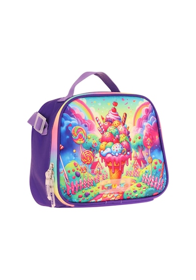 Kaukko Kids Kız Çocuk Isı Yalıtımlı Okul/piknik Beslenme Çantası Dondurma L7251 Kırmızı - Mavi