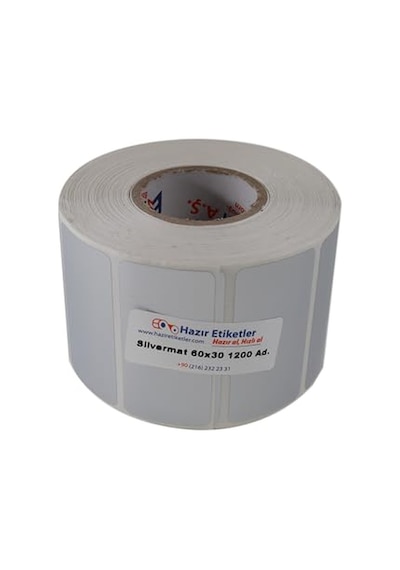 Silvermat Demirbaş Etiketi 60mm X 30mm Ruloda 1200 Adet 1
