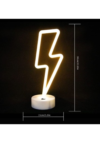 Şimşek Neon Led Lamba Sarı