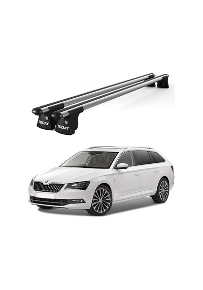Trio-ı Skoda Superb Kombi 2015 Ve Sonrası Uyumlu Kilitli Ara Atkı 120cm Port Bagaj Tavan Barı