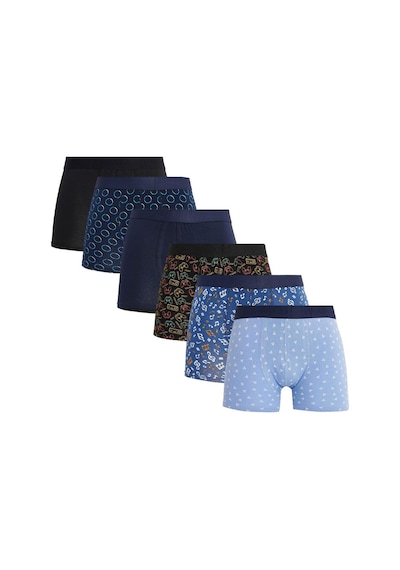 Tudors Erkek 6'lı Pamuklu Likralı Esnek Kumaş Boxer-41486 Multi