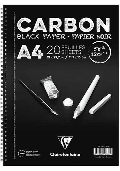 Clairefontaine Carbon Siyah Çizim Defteri A4 120 G 20yp Yandan Sp