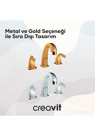 Creavit Giza Lavabo Armatürü Krom 3 Delikli Sifonlu Bt.gz1503