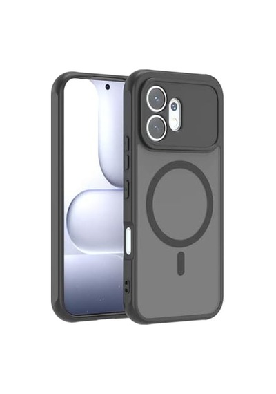 Ottonova Honor 600 İçin Kamera Korumalı Manyetik Şarj Özellikli Şeffaf Tunex Kapak Siyah