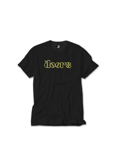 The Doors Logo Yellow Siyah Tişört Siyah
