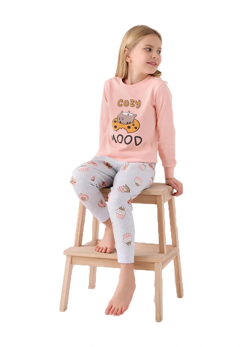 Rolypoly Rp3467-2 Kız Çocuk Kışlık İkili Pijama Takım SOMON