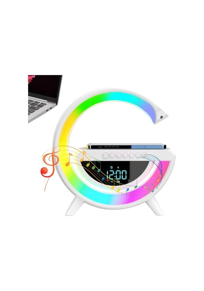 Bluetooth G Hoparlör Rgb Led Işıklı Speaker Alarm Saat Aux Usb Sd Kart Wireless Şarj