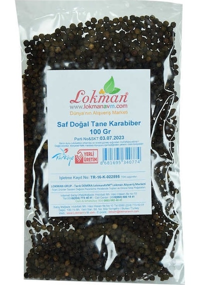 Karabiber Doğal Tane Saf 100 Gr Paket