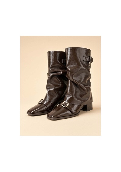 37brandshoes Koyu Kahverengi Rugan Botlar Kahverengi Kahverengi