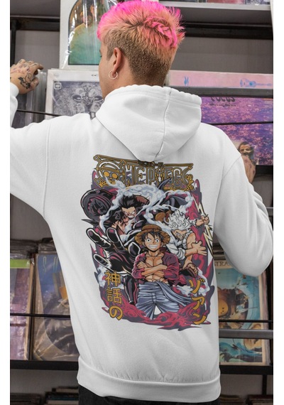 Sevbano One Piece Karakterler Monkey D. Luffy Roronoa Zoro Anime Sırt Bas beyaz
