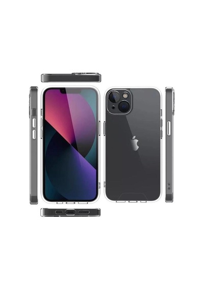 Apple Uyumlu  iPhone 13 Space 2 Şeffaf Kamera Korumalı Cep Telefonu Kılıfı