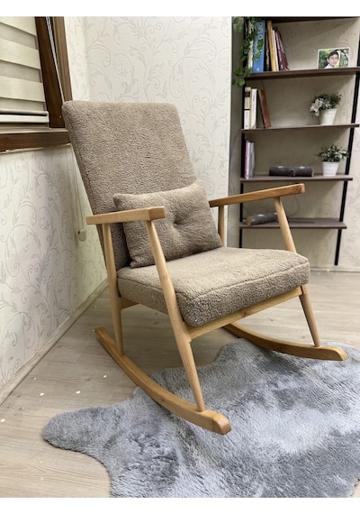 Asedia Trend Naturel Teddy Kahve Sallanan Sandalye