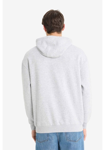 Defacto Boxy Fit Kapüşonlu Baskılı Sweatshirt F2248ax25wngr389 Gri