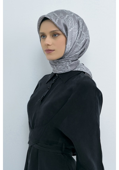 Armine Saf İpek Sura Eşarp-2026 İlkbahar-yaz- 952200d Gri-beyaz
