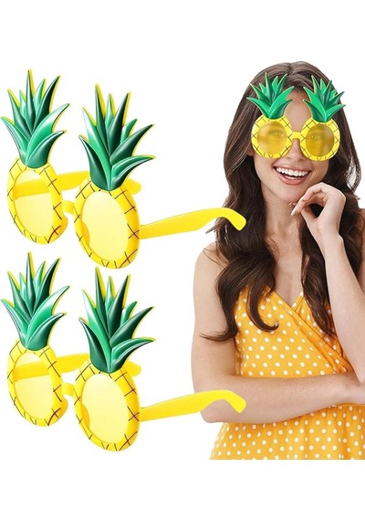 Tropikal Hawaii Ananas Şekilli Parti Gözlüğü 9.5 X 14 Cm 5691 "