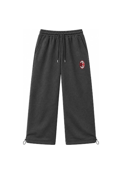 Zaee Milan Nakışlı Ayarlanabilir Baggy Eşofman Altı Füme