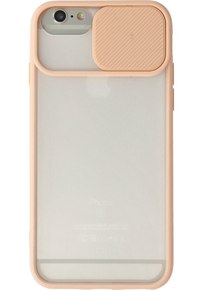 Newface Apple Uyumlu iPhone 6 Plus Kılıf Palm Buzlu Kamera Sürgülü Silikon - Pembe Pembe
