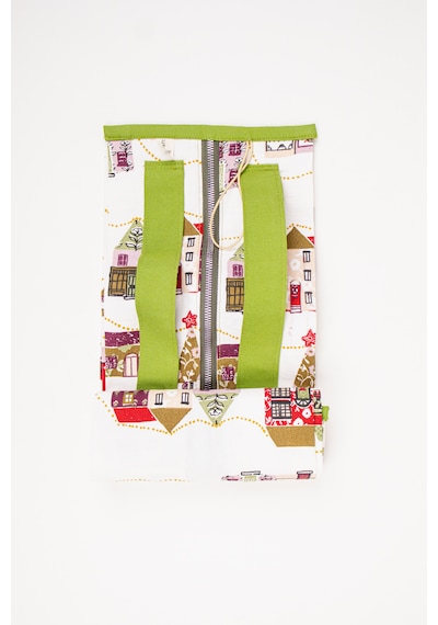 Fabric Craft Bag Yemek Taşıma Çantası Duck Kumaş Katlanabilir Büyük Boy Mutfak Taşıma Çantası Beyaz - Çok Renkli
