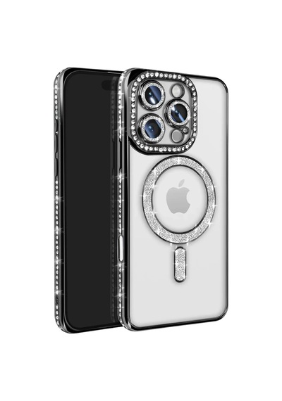 Newface Apple İphone 16 Pro Max Kılıf Joke Simli Magneticsafe Kılıf - Siyah