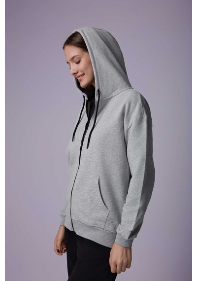 Defys Defy S Kadın Oversize Kapüşonlu Fermuarlı Cepli Sweatshirt Gri Melanj - 527346818 Gri Melanj Defys Defy S Kadın Oversize Kapüşonlu Fermuarlı Cepli Sweatshirt Gri Melanj - 527346818 Gri Melanj