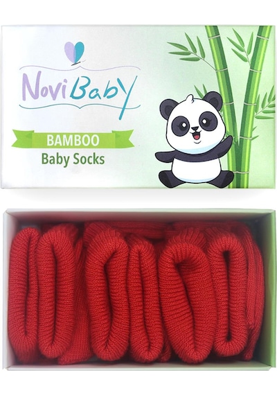 Novibaby 3'lü Bambu Yenidoğan Bebek Çorabı I Rudy I 0-6 ay "Karışık Renkli"