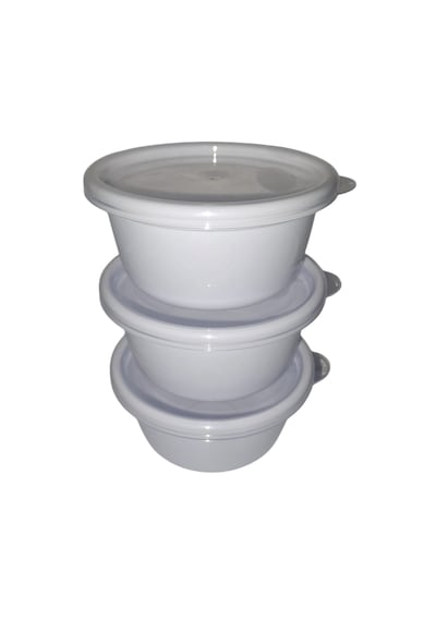 Tick Tock Hava Sızdırmaz Saklama Kabı Beyaz 3'lü Set 3 x 250 ML Beyaz