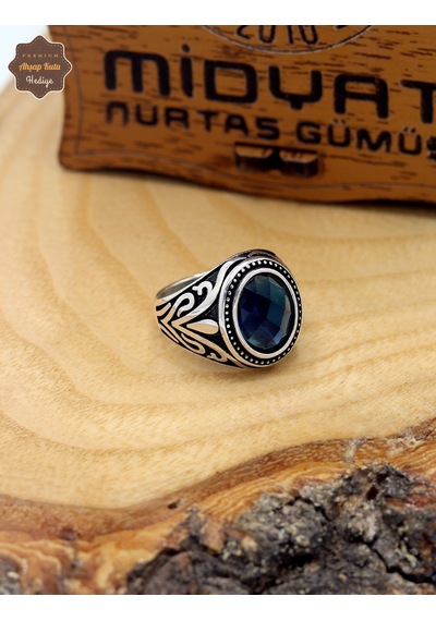 Safir Taşlı Yuvarlak Model 925 Ayar Gümüş Çocuk Yüzüğü 201025318 Gümüş