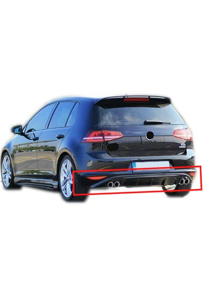 Golf 7 Difüzör Egzoz Hariç Parlak Plastik Siyah
