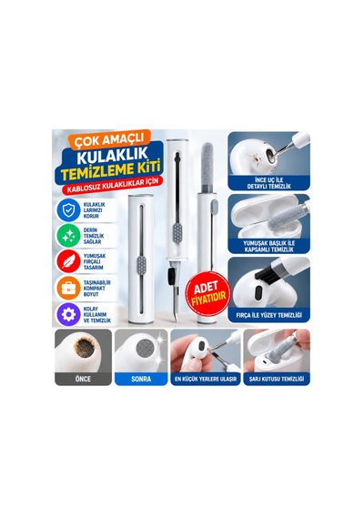 Çok Amaçlı Yumuşak Fırçalı Kablosuz Kulaklıklar İçin Kulaklık Temizleme Kiti Aklby-bsva58 Diğer