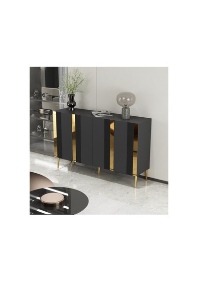 Forest 120 Cm Konsol Tv Sehpası Çok Amaçlı Dolap Antrasit-altın Antrasit-altın Forest 120 Cm Konsol Tv Sehpası Çok Amaçlı Dolap Antrasit-altın Antrasit-altın