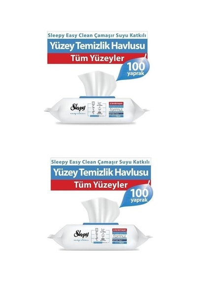 Sleepy Easy Clean Çamaşır Suyu Katkılı Yüzey Temizlik Havlusu 2X100 200 Yaprak