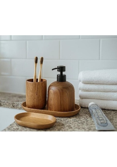 Primanova Alessi 4 Lü Banyo Seti D-s21272 Ahşap