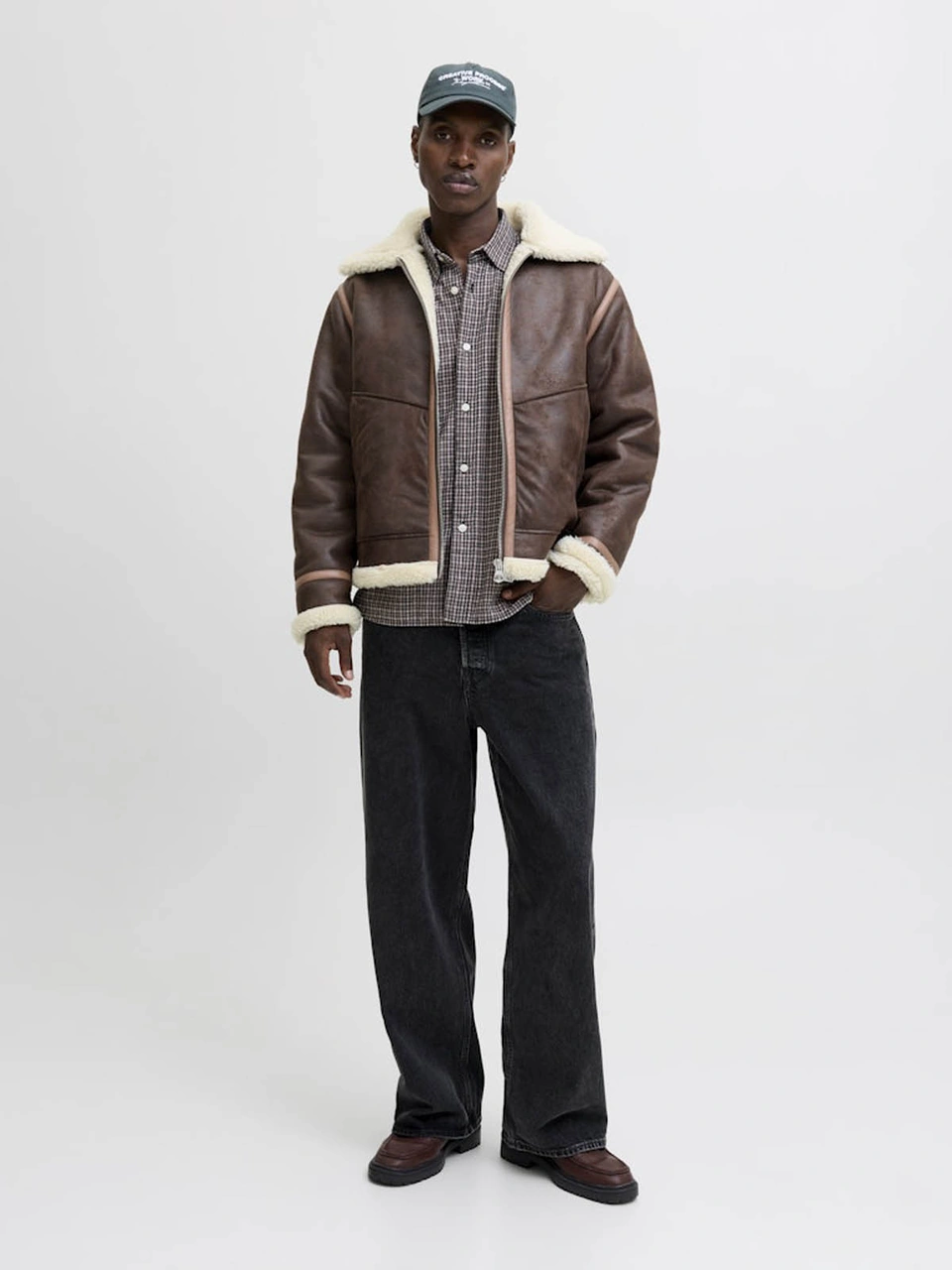 Jack & Jones Jorliverpool Aviator Kahverengi Erkek Ceket 12282948 Kahverengi