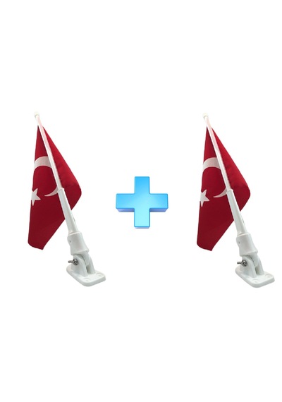 2'li Plastik Tekne Bayrak Direği. Bayrak Dahil. 40cm