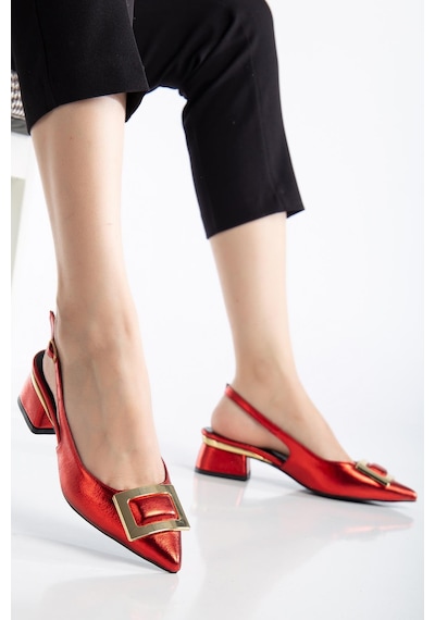 Suins Shoes Suins Milina Model Kadın Orta Topuklu Ayakkabı Kırmızı