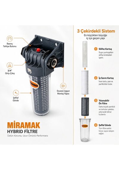 Miramak Hybrid Filtre Tek Gövde 3 Çekirdekli Sistem