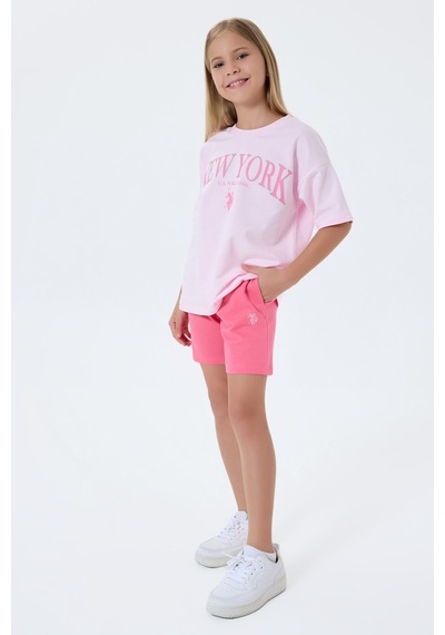 U.S. Polo Assn. Kız Çocuk Pembe Şort Takım Us2510-c-v1 Pembe