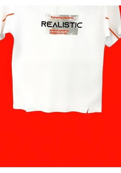 Carinos Erkek Çocuk Realistic Yazılı Pamuklu Tshirt-14631 Beyaz