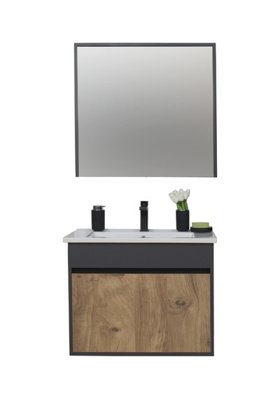 Aras Tk. Asma Alt+üst+lavabo Antrasit/atlantik Çam 55 Cm