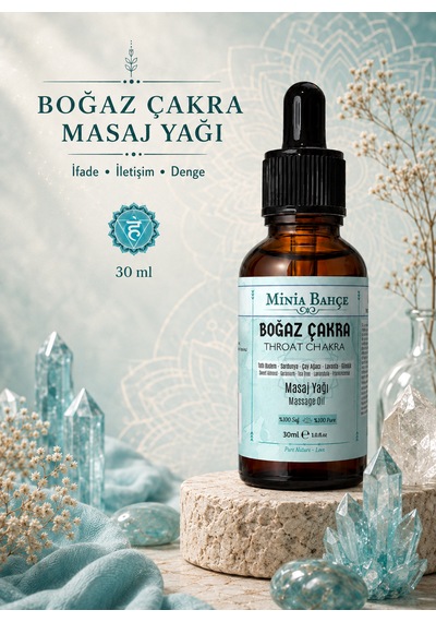 Minia Bahçe Itır Çay Ağacı ve Akgünlük İçerikli Boğaz Çakra Masaj Yağı 30 ML